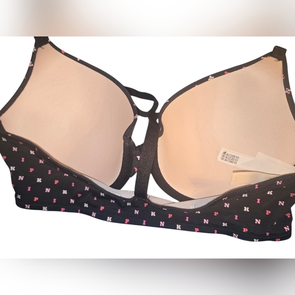 PINK Victoria's Secret Wear Everywear T-Shirt Bra, 36C Logo Print - Picture 4 of 8